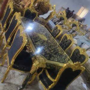 Blue/Gold Dining Set