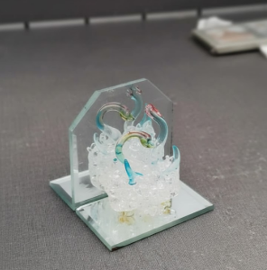 Hand-Blown Glass Swan Duo