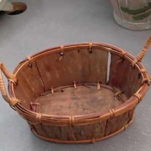 Handcrafted Rustic Bark & Vine Gathering Basket – Oval Harvest Caddy