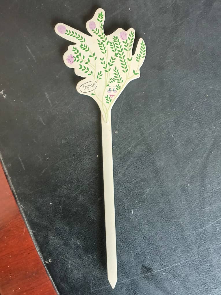 Whimsical Wooden Herb Garden Stake – Thyme Whimsical Wooden Herb Garden Stake – Thyme