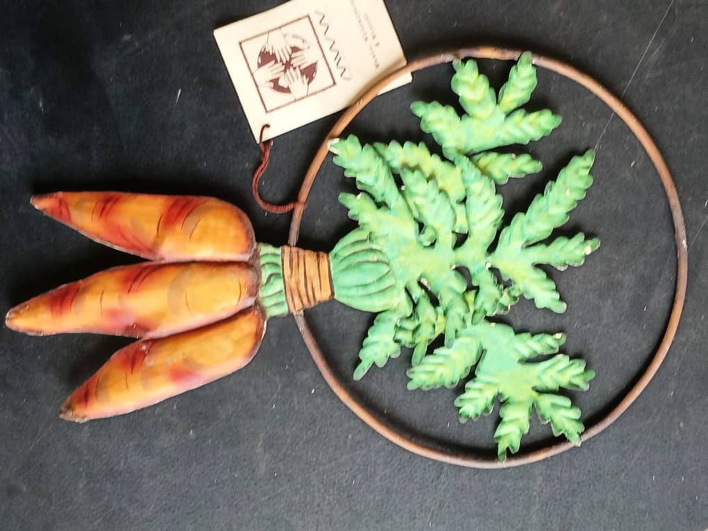 Hand-Painted Metal Carrot Wreath Hand-Painted Metal Carrot Wreath