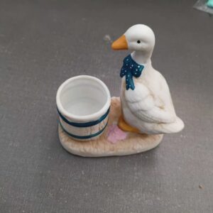 Day at the Pond" Goose and Barrel Figurine.