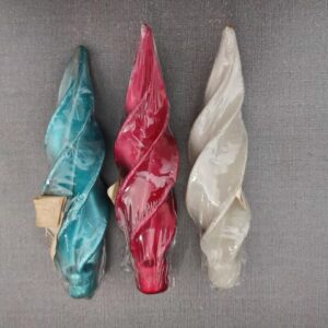 Tri-Color Spiral Icicle Christmas Ornament Set