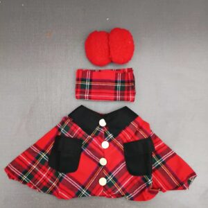 Festive Red Tartan Costume Set.