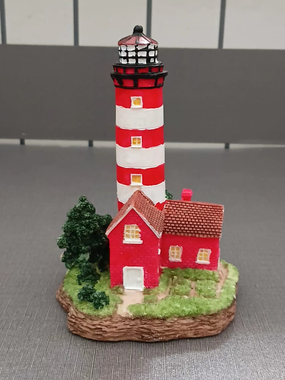 Red and White Striped Lighthouse Figurine Red and White Striped Lighthouse Figurine